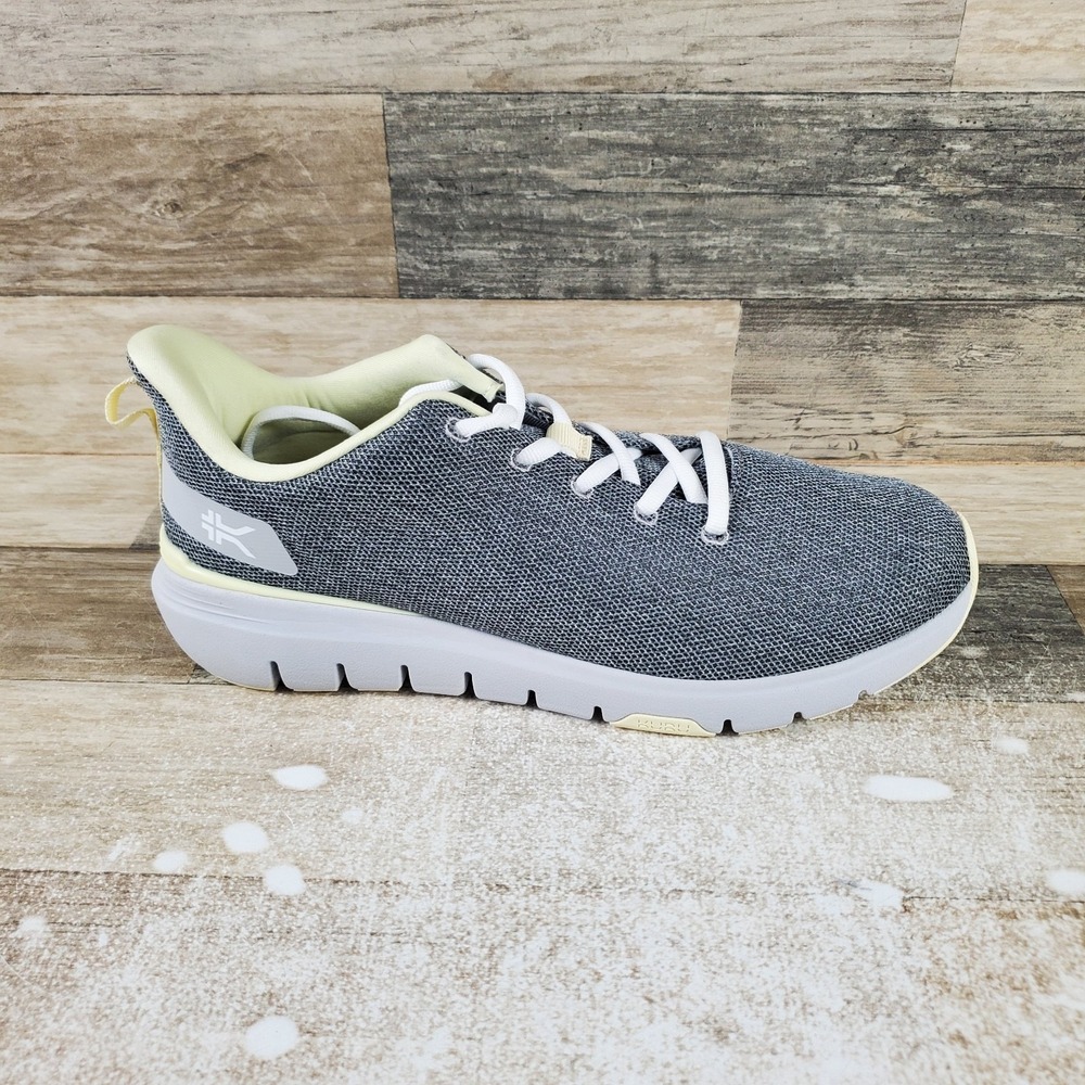 KURU Flex Via Womens Shoes Sz 11 M Athletic Running Dove Gray Pale Lime Sneakers